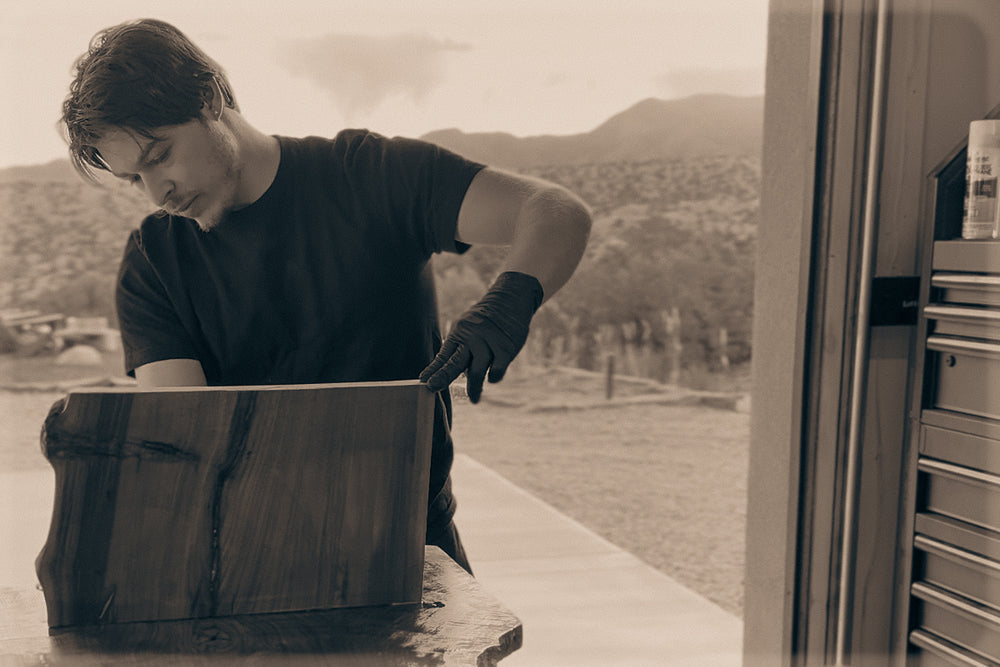 Dane Rinzler, furniture maker and co-founder of Steaped, Santa Fe New Mexico